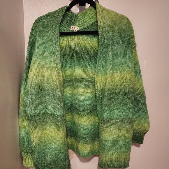 POL Green Ombre Open Front Cardigan Sweater | Size Small - Oversized NWOT - Picture 1 of 9